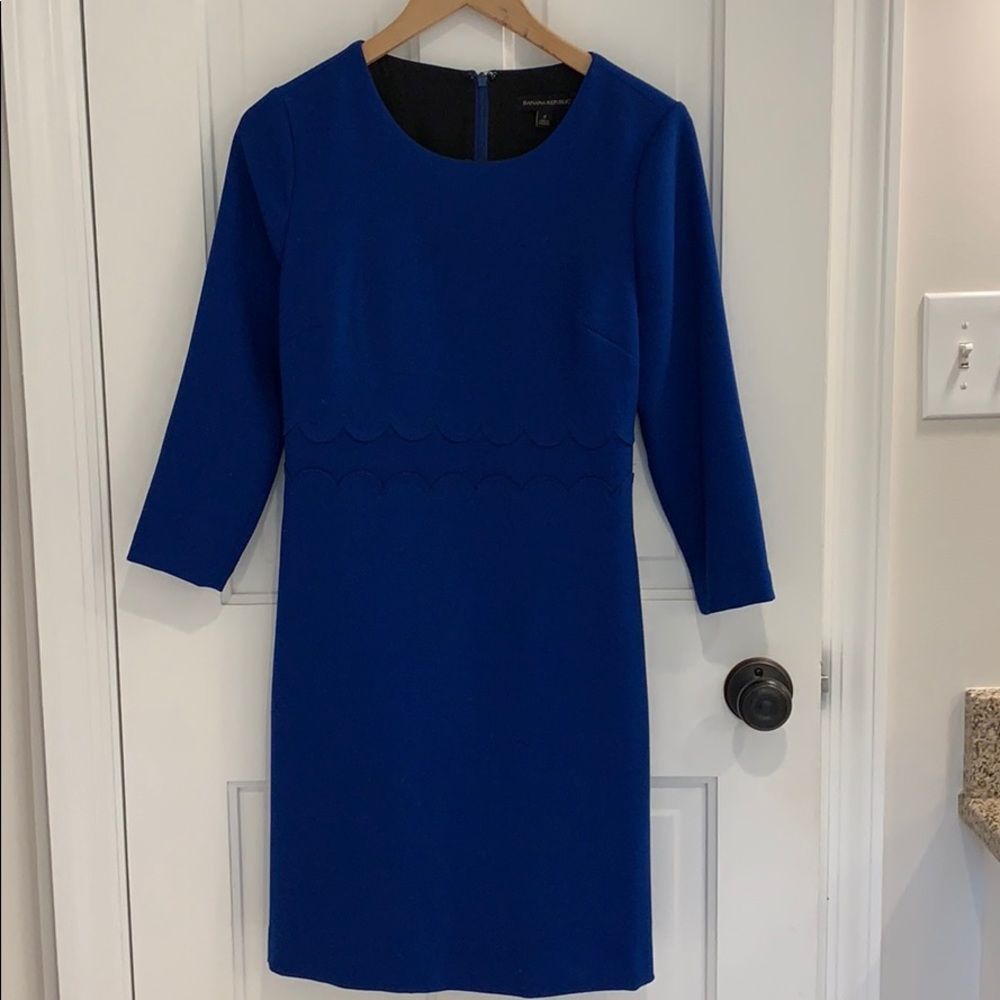 Blue lined Banana Republic dress